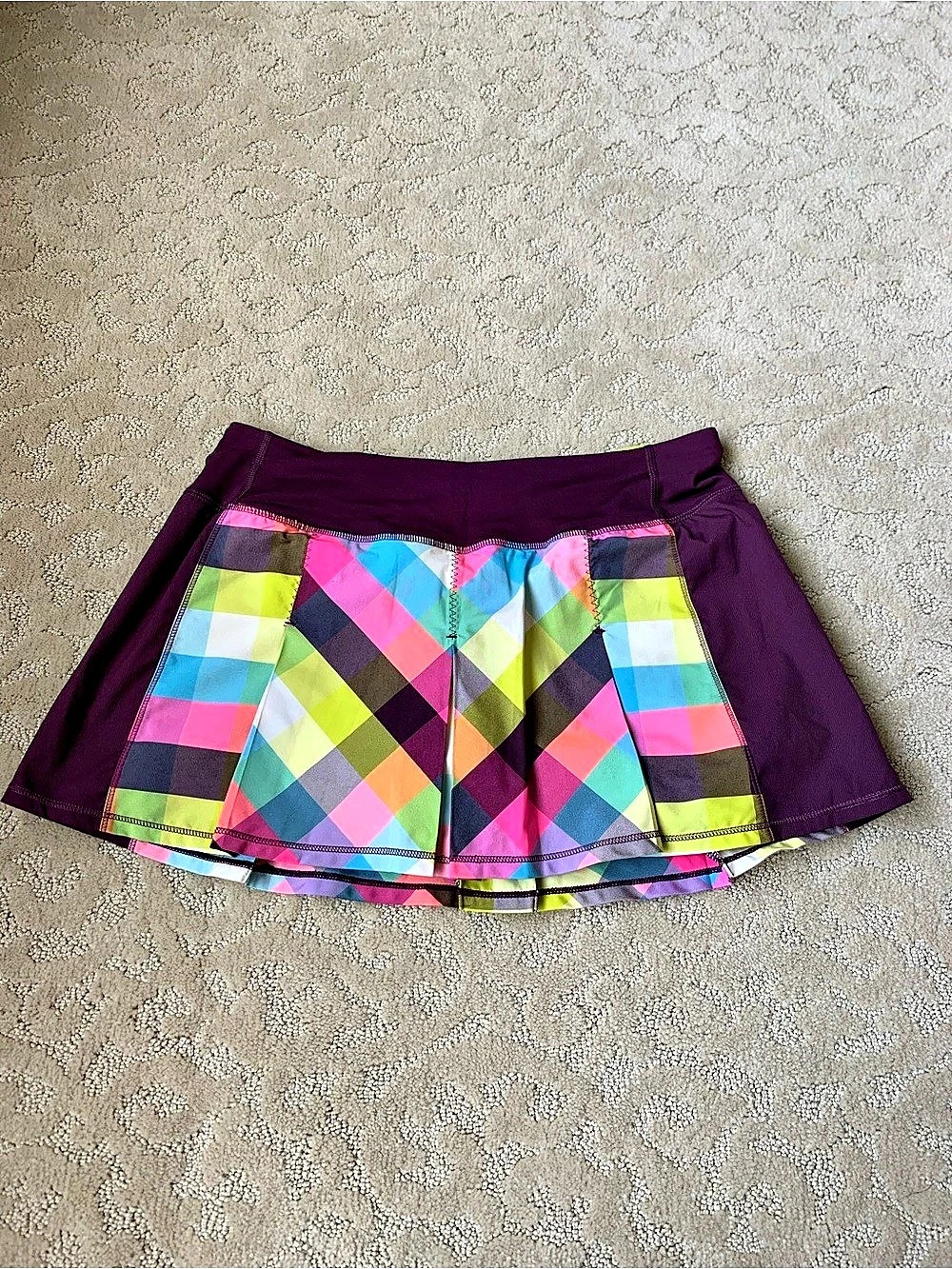 lululemon Fast Cat Skirt Geometric Mini Skirt in Purple & Multicolor Size 6